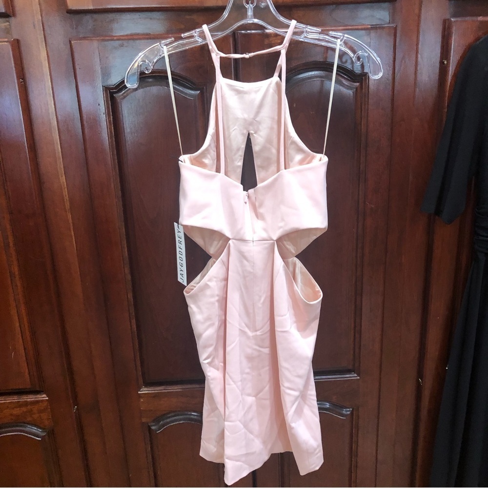 NWT Jay Godfrey Blush Pink Cutout Bodycon Keyhole Mini Dress Sz 2 - Picture 8 of 14